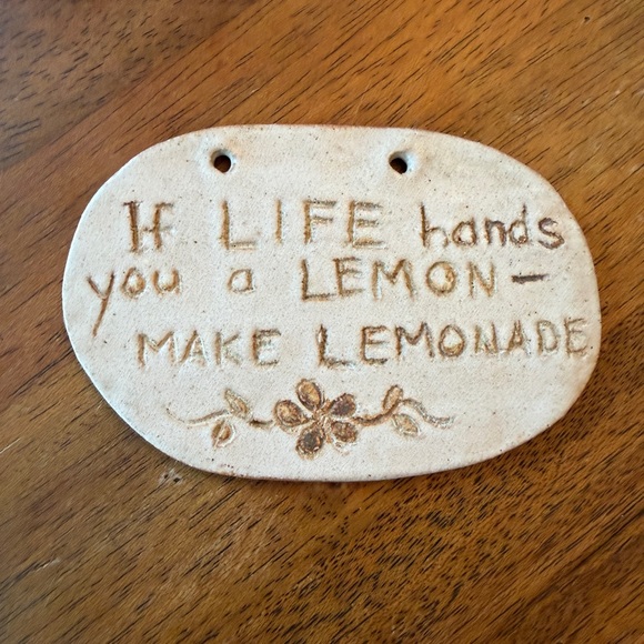 Other - Inspirational Cream Wall Plaque If Life Hands You Lemons